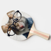 Feldmaus mit Brillen Tischtennis Schläger (Seitenansicht)