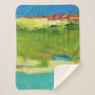 Feldnoten - Abstrakte Grüne Kunst Sherpadecke