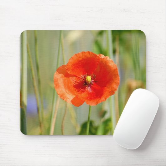 Feldrand eines Maisfeldes mit roten Pflücken - Fel Mousepad (Mit Mouse)