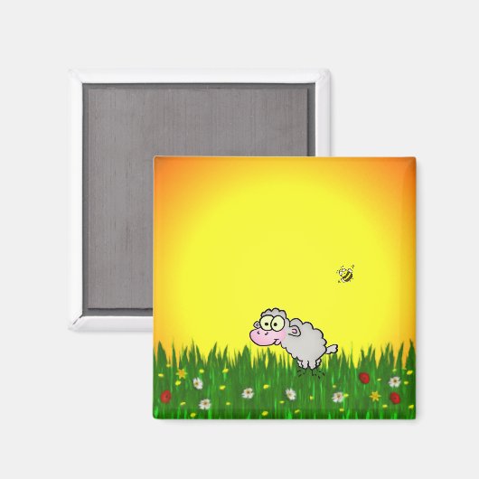 Feldschaf Magnet (Vorderseite/Rückseite)