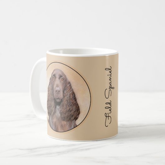 Feldspanelmalerei - Niedliche Hundekunst Kaffeetasse (Vorderseite Links)