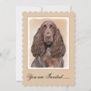 Feldspanelmalerei - Niedliche Original-Hundekunst Einladung