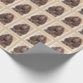 Feldspanelmalerei - Niedliche Original-Hundekunst Geschenkpapier (Ecke)