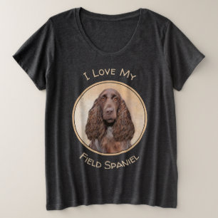 Feldspanelmalerei - Niedliche Original-Hundekunst Große Größe T-Shirt