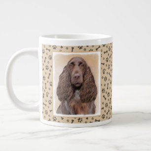 Feldspanelmalerei - Niedliche Original-Hundekunst Jumbo-Tasse