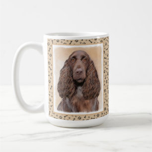 Feldspanelmalerei - Niedliche Original-Hundekunst Kaffeetasse