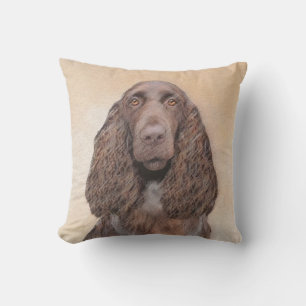 Feldspanelmalerei - Niedliche Original-Hundekunst Kissen