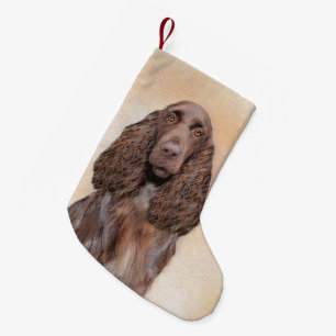 Feldspanelmalerei - Niedliche Original-Hundekunst Kleiner Weihnachtsstrumpf