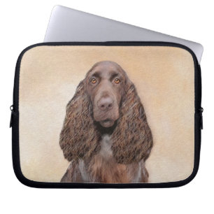 Feldspanelmalerei - Niedliche Original-Hundekunst Laptopschutzhülle