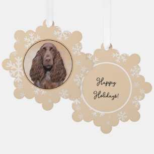 Feldspanelmalerei - Niedliche Original-Hundekunst Ornament Karte