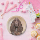 Feldspanelmalerei - Niedliche Original-Hundekunst Pappteller (Party)