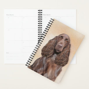 Feldspanelmalerei - Niedliche Original-Hundekunst Planer