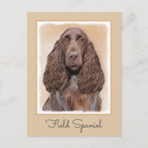 Feldspanelmalerei - Niedliche Original-Hundekunst Postkarte