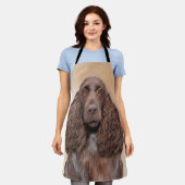 Feldspanelmalerei - Niedliche Original-Hundekunst Schürze (Getragen)