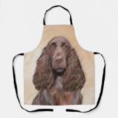Feldspanelmalerei - Niedliche Original-Hundekunst Schürze (Vorderseite)