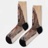 Feldspanelmalerei - Niedliche Original-Hundekunst Socken (Linkes Detail)