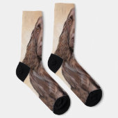 Feldspanelmalerei - Niedliche Original-Hundekunst Socken (Rechts)