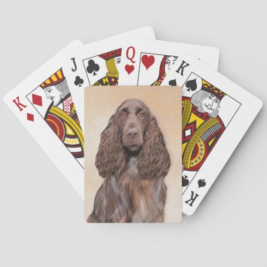 Feldspanelmalerei - Niedliche Original-Hundekunst Spielkarten (Rückseite)