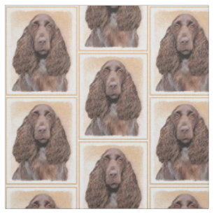 Feldspanelmalerei - Niedliche Original-Hundekunst Stoff