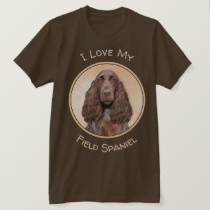Feldspanelmalerei - Niedliche Original-Hundekunst T-Shirt