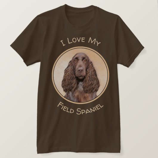 Feldspanelmalerei - Niedliche Original-Hundekunst T-Shirt (Design vorne)