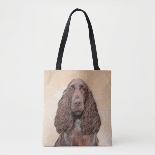 Feldspanelmalerei - Niedliche Original-Hundekunst Tasche (Vorderseite)