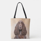 Feldspanelmalerei - Niedliche Original-Hundekunst Tasche (Rückseite)