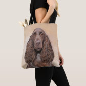 Feldspanelmalerei - Niedliche Original-Hundekunst Tasche (Von Nahem)
