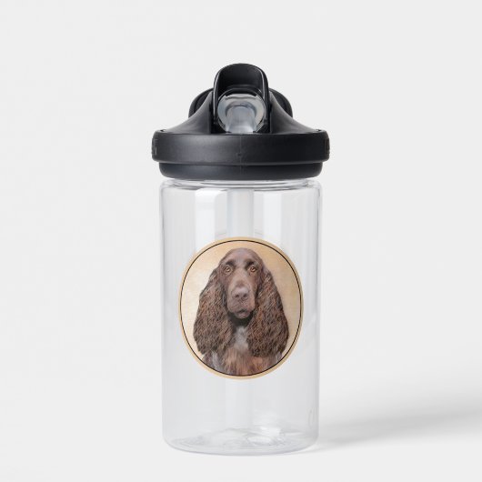 Feldspanelmalerei - Niedliche Original-Hundekunst Trinkflasche (Vorne)