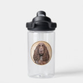 Feldspanelmalerei - Niedliche Original-Hundekunst Trinkflasche (Rückseite)