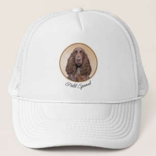 Feldspanelmalerei - Niedliche Original-Hundekunst Truckerkappe