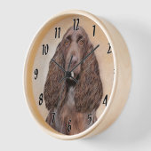 Feldspanelmalerei - Niedliche Original-Hundekunst Uhr (Winkel)