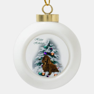 Feldspaniel-Weihnachten Keramik Kugel-Ornament
