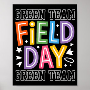 Feldtag Grün-Team-Farbe Lasst die Spiele beginnen Poster