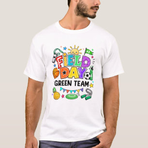 Feldtag Grünes Team Lustig Für Kinder Lehrer Feld T-Shirt