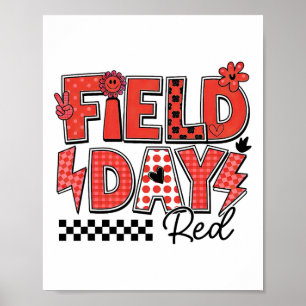 Feldtag Rot-Team-Farbe Ausflug-Team-Spiel-Wettbewe Poster