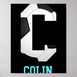Feldtor Letter Colin Alphabet Fußball Poster