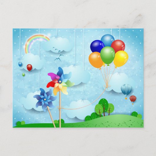 Felgen und Ballons Postkarte (Vorderseite)