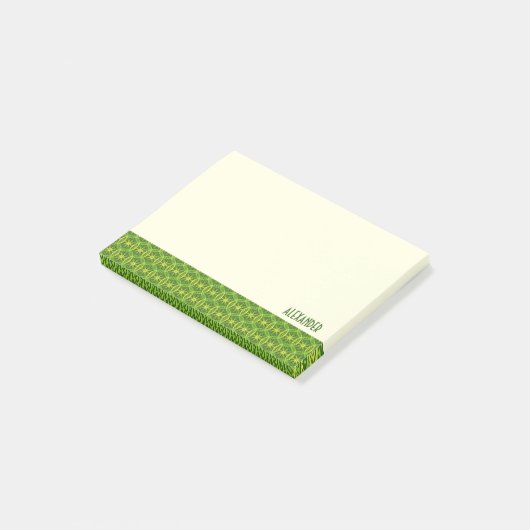 Felgenmuster Federfarben, benutzerdefinierter Text Post-it Klebezettel (angewinkelt)