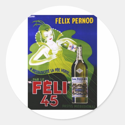 FELI 45 ABSINTHE RUNDER AUFKLEBER (Vorderseite)