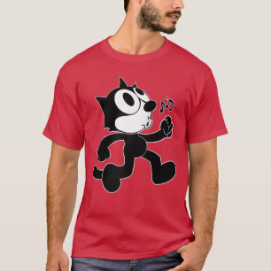 Feli Cartoon Pfeifen und Gehen Musiknoten Feli T-Shirt