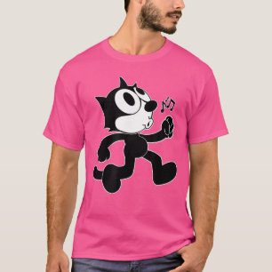 Feli Cartoon Pfeifen und Gehen Musiknoten Feli T-Shirt
