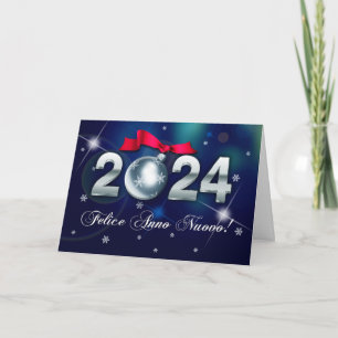 Felice Anno Nuovo 2024. Silvesterkarte in italieni Feiertagskarte