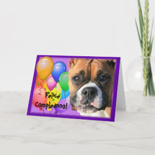 Felice Compleanno Birthday Boxer Grußkarte Karte