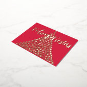 Felices Fiestas Script Holiday Postcard Folie Einladungspostkarte (Gedreht)