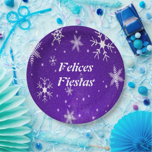 Felices Fiestas Snowflake Blue-Lila Paper Teller (Party)