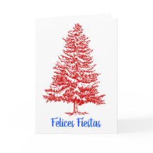 Felices Fiestas Spanischer Weißer Weihnachtsbaum