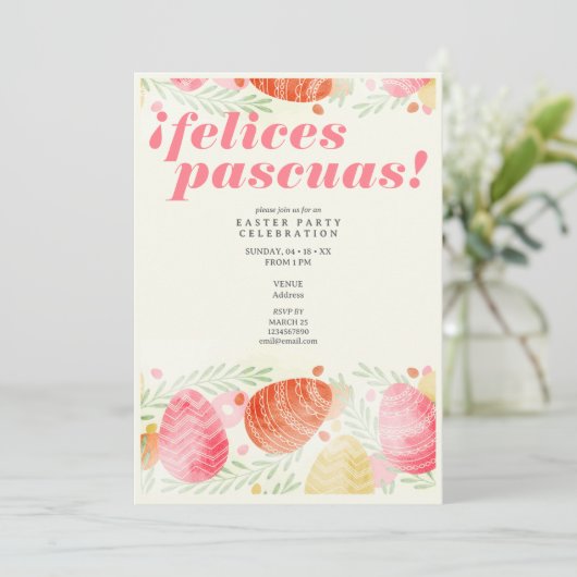 Felices Pascuas Easter Celebración de Resurrección Einladung (Stehend Vorderseite)