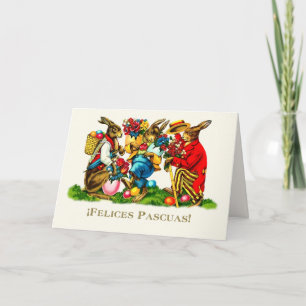 Felices Pascuas. Osterkarte auf Spanisch Feiertagskarte