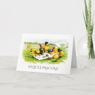 Felices Pascuas. Ostern-Gruß-Karten auf spanisch Feiertagskarte